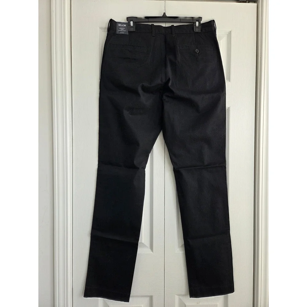 J. Crew Original Chino Pant Athletic Slim‎ Mens 32x34 Black NWT $98 CO401